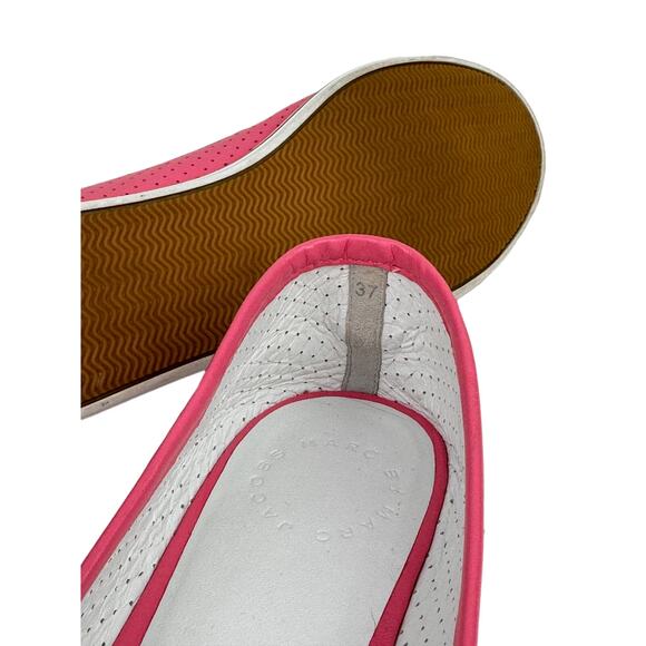 Marc By Marc Jacobs Mouse Ballet Flats Pink Slip On Leather Perforated Size 37 - Picture 8 of 8